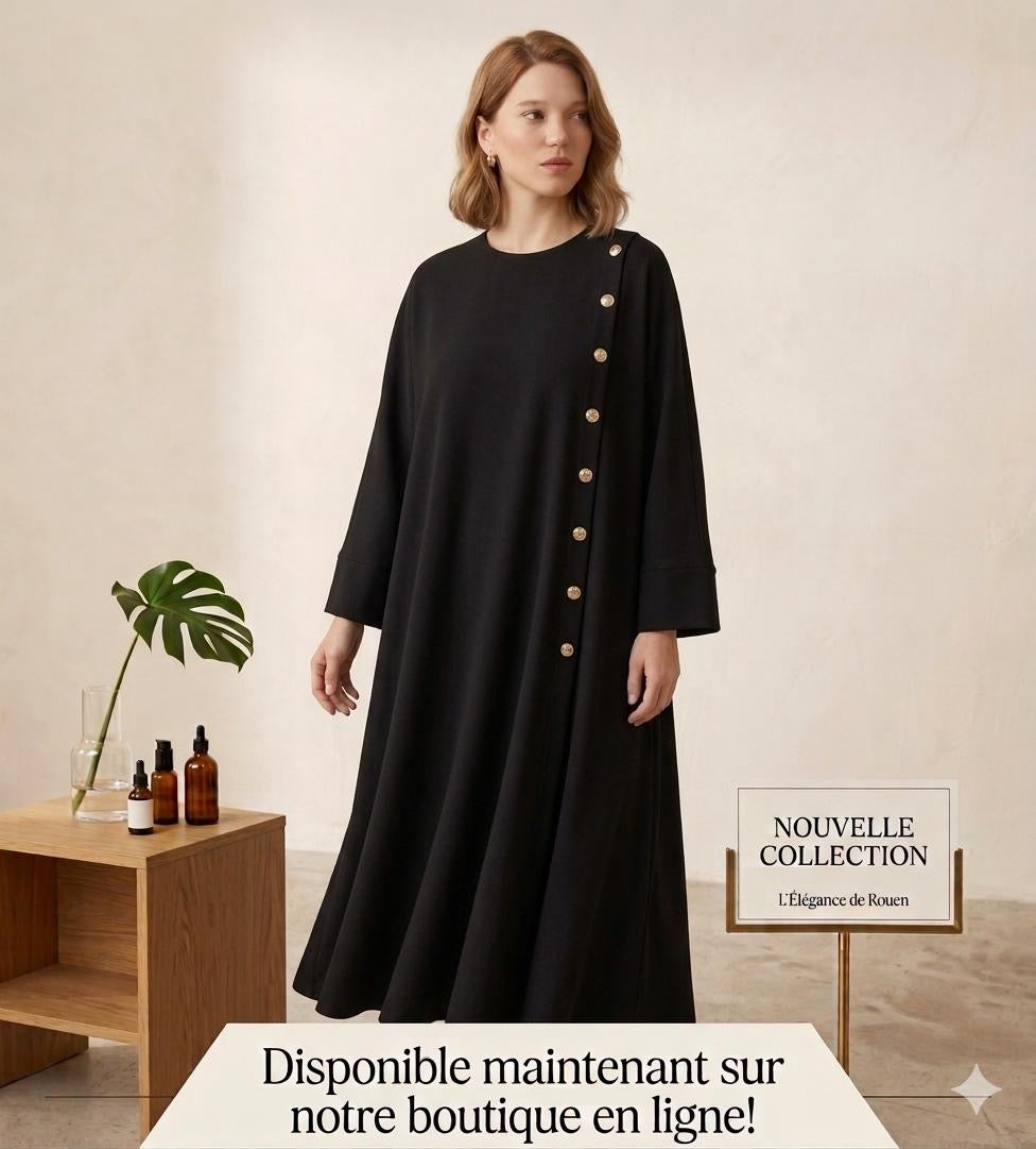 robe bouton noir